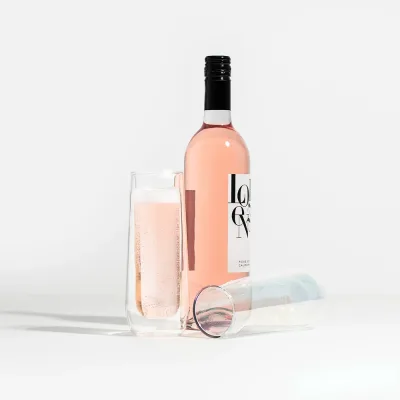 Set di 2 calici Flute senza stelo